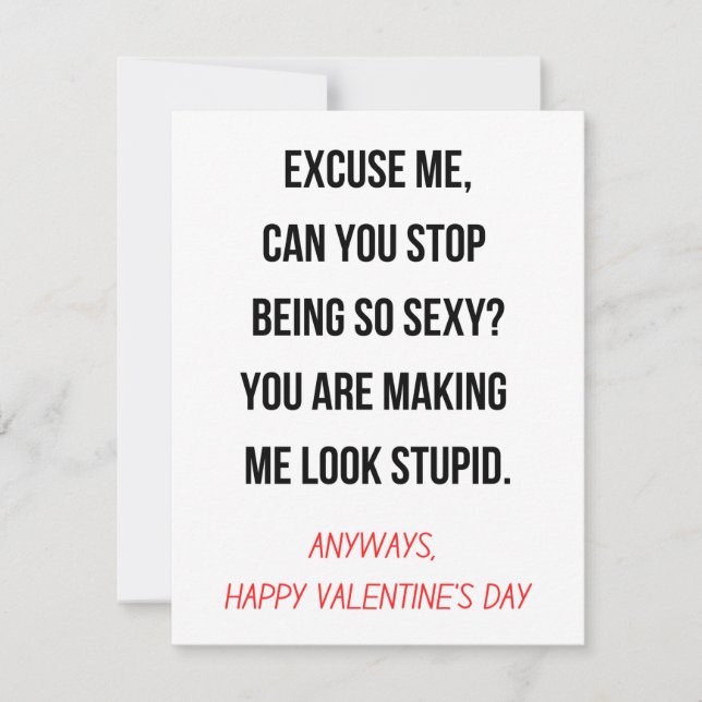 Funny Valentines day-kort Julkort (Framsida)
