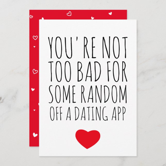 Funny Valentines day Random Guy Dating App Card Julkort (Fram/baksida)