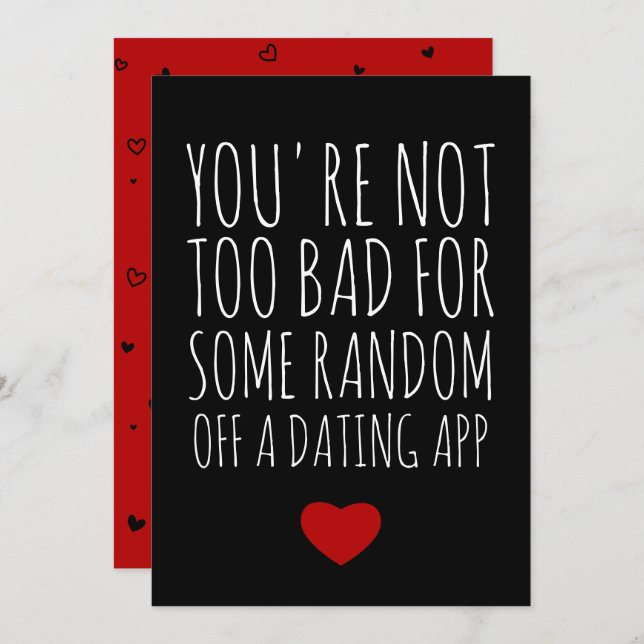 Funny Valentines day Random Guy Dating App Card Julkort (Fram/baksida)