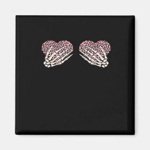Funny Valentines day Skeleton Händer Hearts Girl C Magnet
