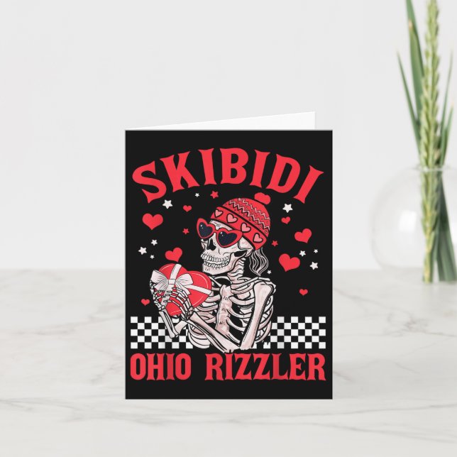Funny Valentines day Skibidi Ohio Rizzler Heart Sk Kort (Framsida)