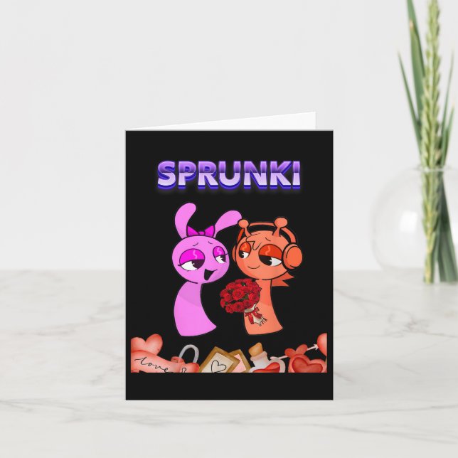 Funny Valentines day Sprunki Heart För barn Girls Kort (Framsida)