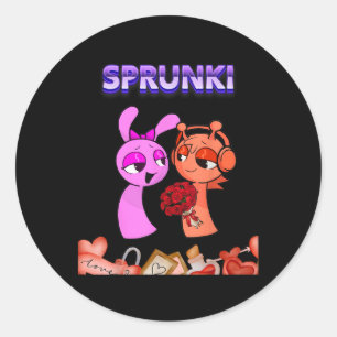 Funny Valentines day Sprunki Heart För barn Girls Runt Klistermärke