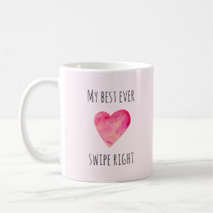 Funny Valentines day Swipe Höger Dating Kaffemugg