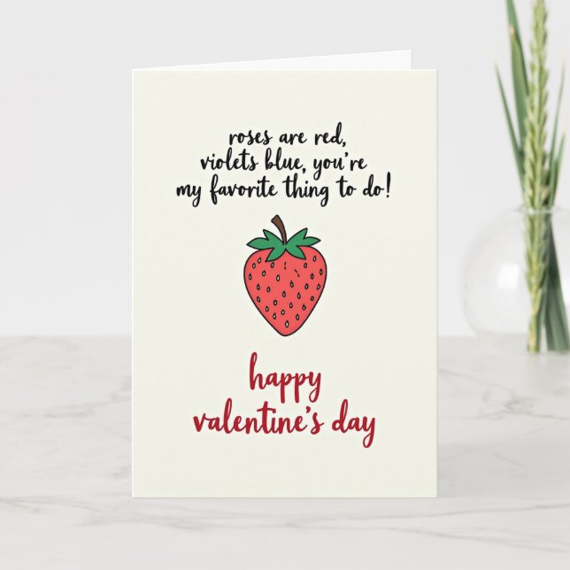 Funny Valentines Love Poem Card Kort (Framsida)