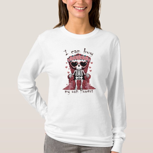 Funny Valentines Skeleton T Shirt (Framsida)