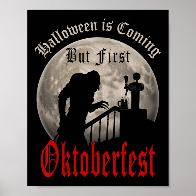 Funny Vampire Beer Älskare Count Dracula Manar Poster (Framsidan)