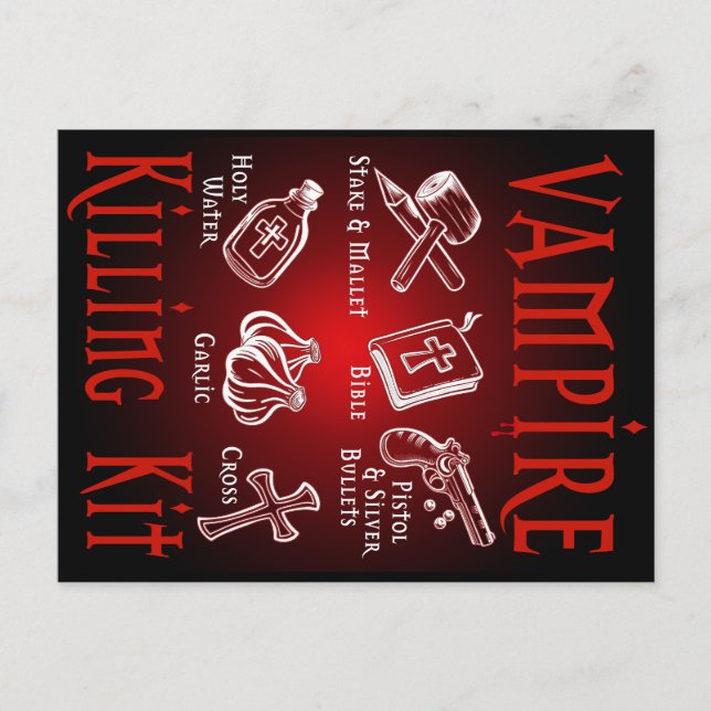 Funny Vampire Killing Kit Vykort (Framsida)