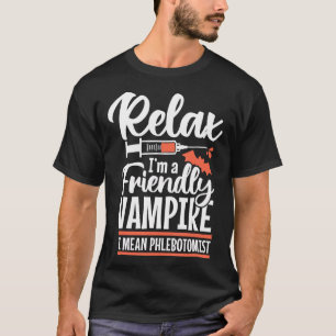 Funny Vampire Phlebotomist Phlebotomy Technician T Shirt