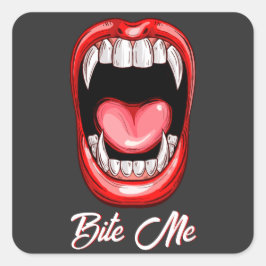 Funny Vampre Bita Halloween Fyrkantigt Klistermärke