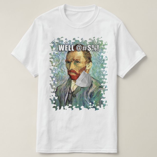 Funny Van Gogh Självporträtt med hangingmask T Shirt (Design framsida)