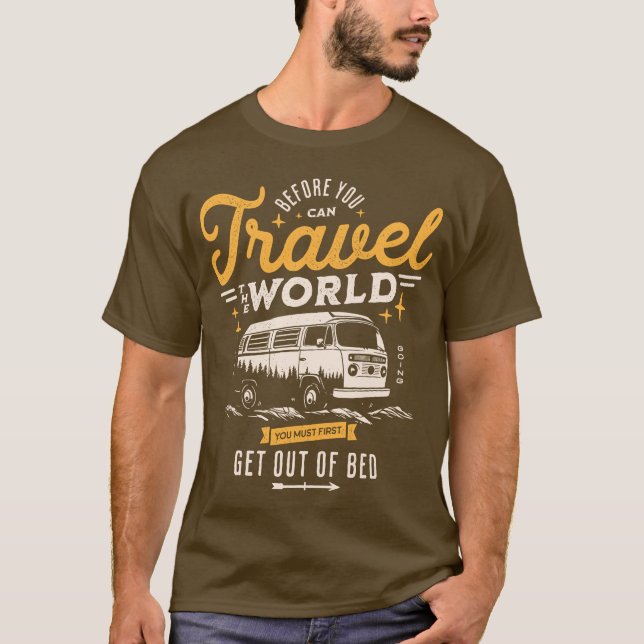 Funny Van Travel Camping Wanderlust Life T Shirt (Framsida)