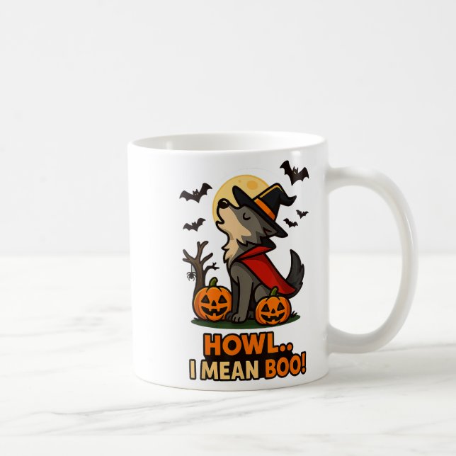 Funny Varg Halloween Costume - Howl I Elak Boo Quo Kaffemugg (Höger)