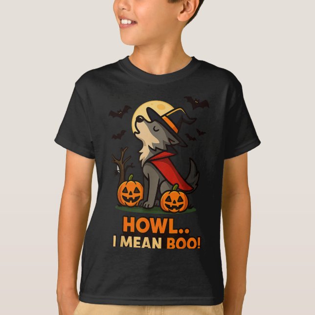Funny Varg Halloween Costume - Howl I Elak Boo Quo T Shirt (Framsida)
