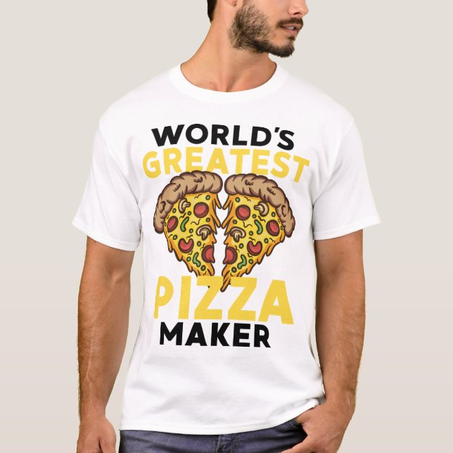 Funny Världsmästare Pizza Maker Gift För manar Wo T Shirt (Framsida)