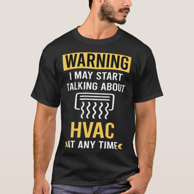 Funny Varning HVAC T Shirt (Framsida)