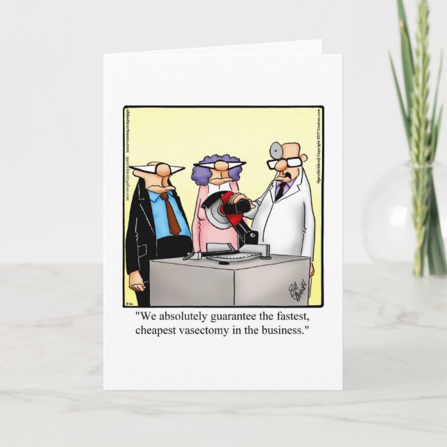 Funny Vasectomy Humor Get-well Card Kort (Framsida)