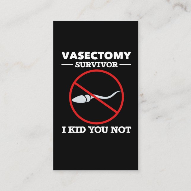 Funny Vasectomy Surgery Say Vuxen humor Visitkort (Framsida)