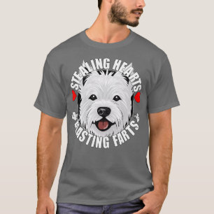 Funny Väster Highland Terrier Westie Stealing Hear T Shirt
