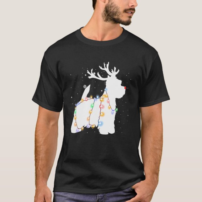 Funny Väster Highland White Terrier Hund Christm T Shirt (Framsida)
