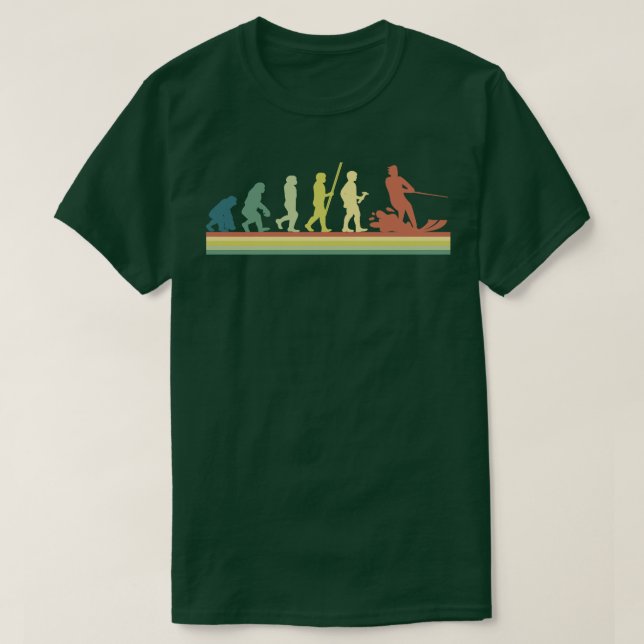 Funny Vatten Ski Human Evolution T Shirt (Design framsida)