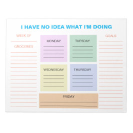Funny veckofärgad organisationsplanerare anteckningsblock