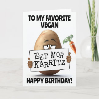 Funny Vegan Birthday Card Kort
