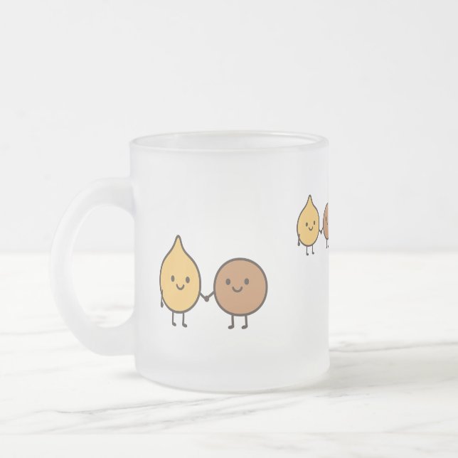 Funny Vegan Design with 2 Cute Beans Frostad Glasmugg (Vänster)