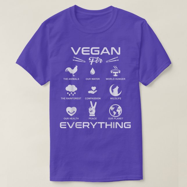 Funny Vegan Gift  Vegan For Everything Vegetarian  T Shirt (Design framsida)