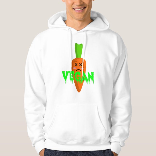 Funny Vegan Halloween Costume eller Gag Gift Hoodie (Framsida)