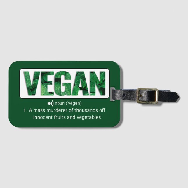 Funny Vegan Quotes Typography Bagagebricka (Framsida horisontal)