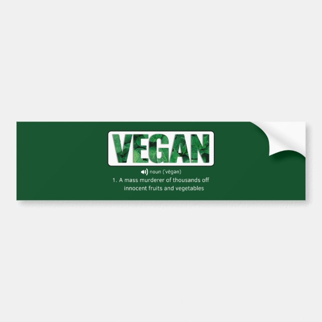 Funny Vegan Quotes Typography Bildekal (Framsidan)