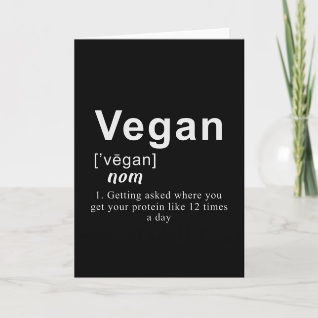 Funny Vegan Shirt - Vegan Definition Kort (Framsida)