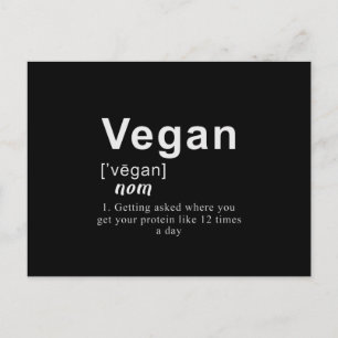 Funny Vegan Shirt - Vegan Definition Vykort