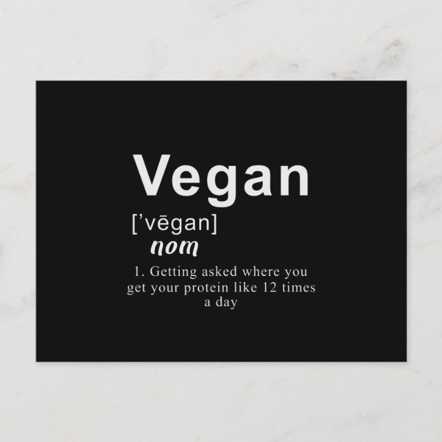 Funny Vegan Shirt - Vegan Definition Vykort (Framsida)