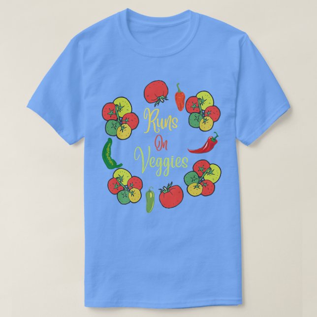 Funny Vegan Springa på Veggies Vegetarian Vegetabl T Shirt (Design framsida)