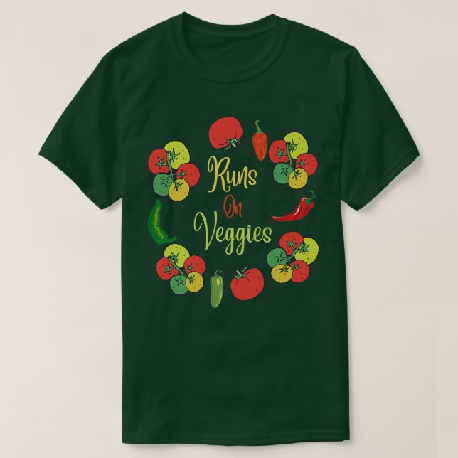 Funny Vegan Springa på Veggies Vegetarian Vegetabl T Shirt (Design framsida)