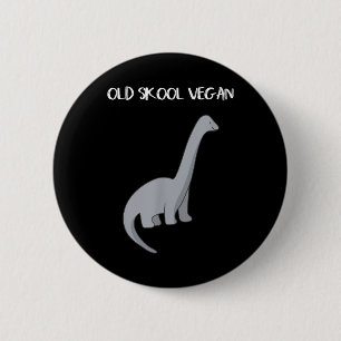 Funny Vegan T Shirt med dinosaur-bild Knapp