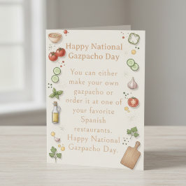 funny vegetables National Gazpacho Day Tack Kort