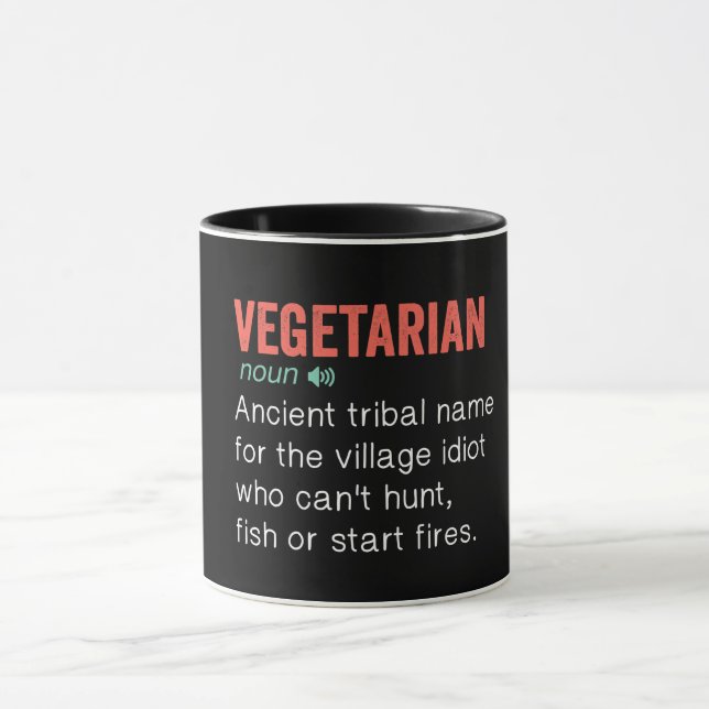 Funny Vegetarian Definition Mugg (Center)
