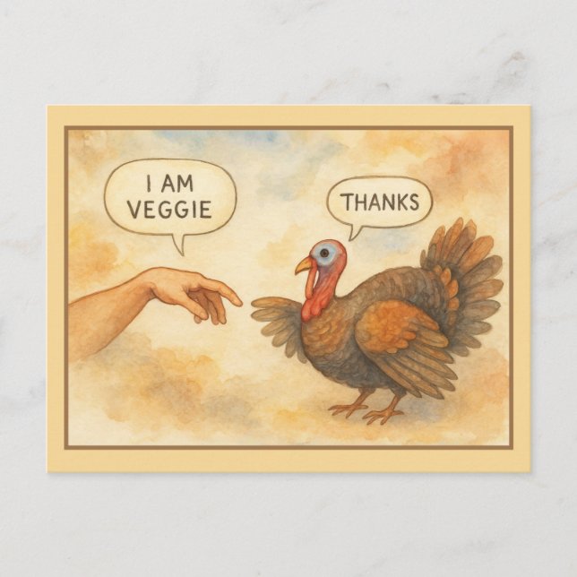 Funny Vegetarian Thanksgiving  Vykort (Framsida)