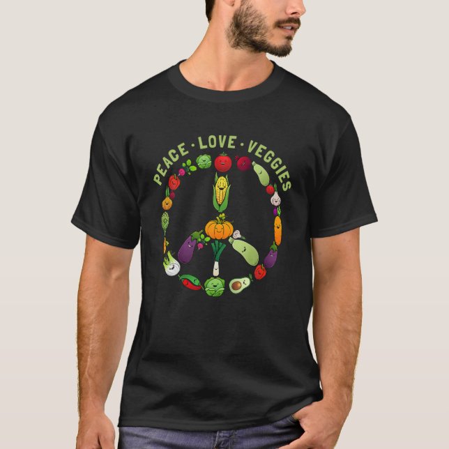 Funny Veggie Art For Women Men Vegan Food Vegetabl T Shirt (Framsida)