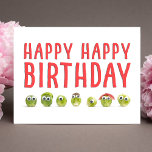 Funny Veggie Birthday Card - Cute Sprout Design Kort<br><div class="desc">Det här roliga veckomakortet har en glad klump av Bryssels groddar med googly ögon och fet röd text som säger "LYCKLIG GRATTIS PÅ FÖDELSEDAGEN". Det är ett lekfullt och hastigt sätt att fira - perfekt för veggie älskare, växtbaserade vänner eller någon som tycker om bra skratt. Inuti finns ett vänligt...</div>