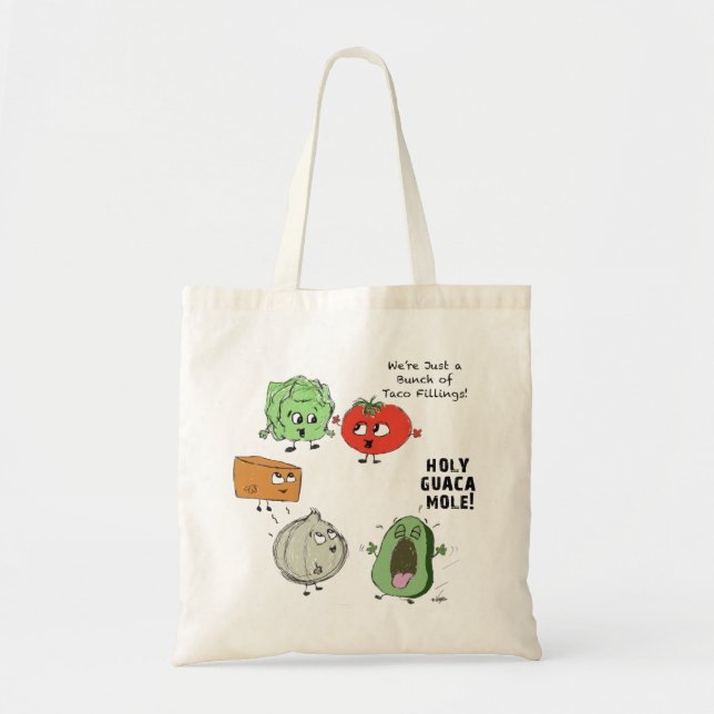 Funny Veggie Farmers återanvändningsbara Tote Tygkasse (Framsidan)