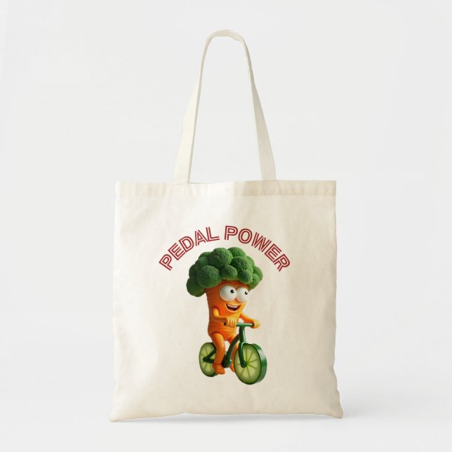 Funny Veggie Rider Design Tote Bag Tygkasse (Framsidan)