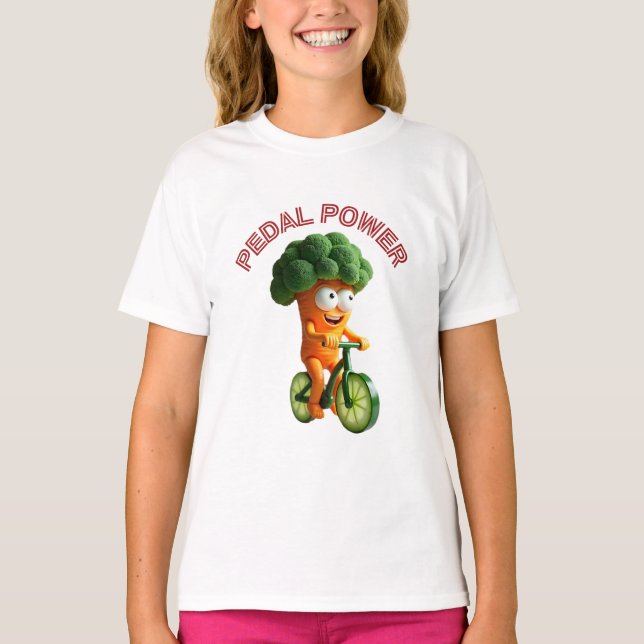 Funny Veggie Rider T Shirt (Framsida)