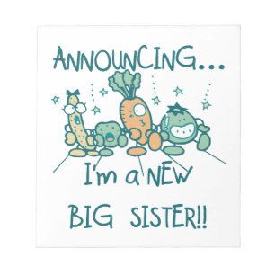 Funny Veggies New Big Sister Anteckningsblock