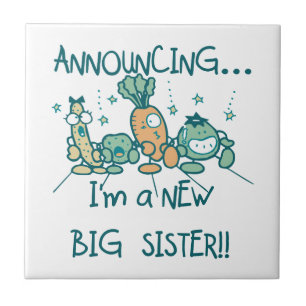 Funny Veggies New Big Sister Kakelplatta