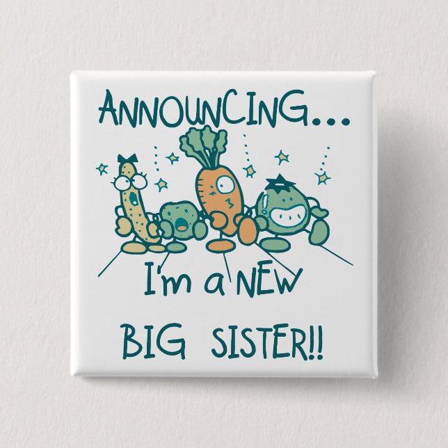 Funny Veggies New Big Sister Knapp (Framsida)