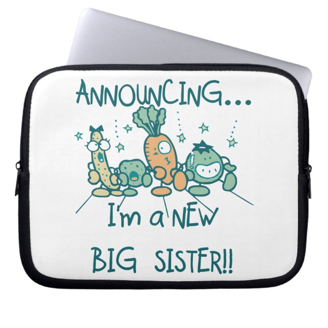 Funny Veggies New Big Sister Laptop Sleeve (Framsidan)